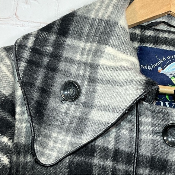 Green With Envy Coat Womens Large Black Wool Blend Jacket Lined Pockets Buttons - Picture 3 of 14